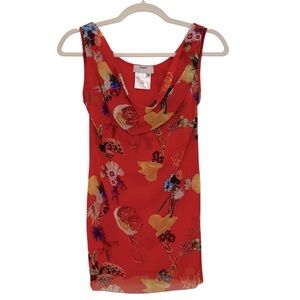 Pazia Vibrant Red Floral Women's Top